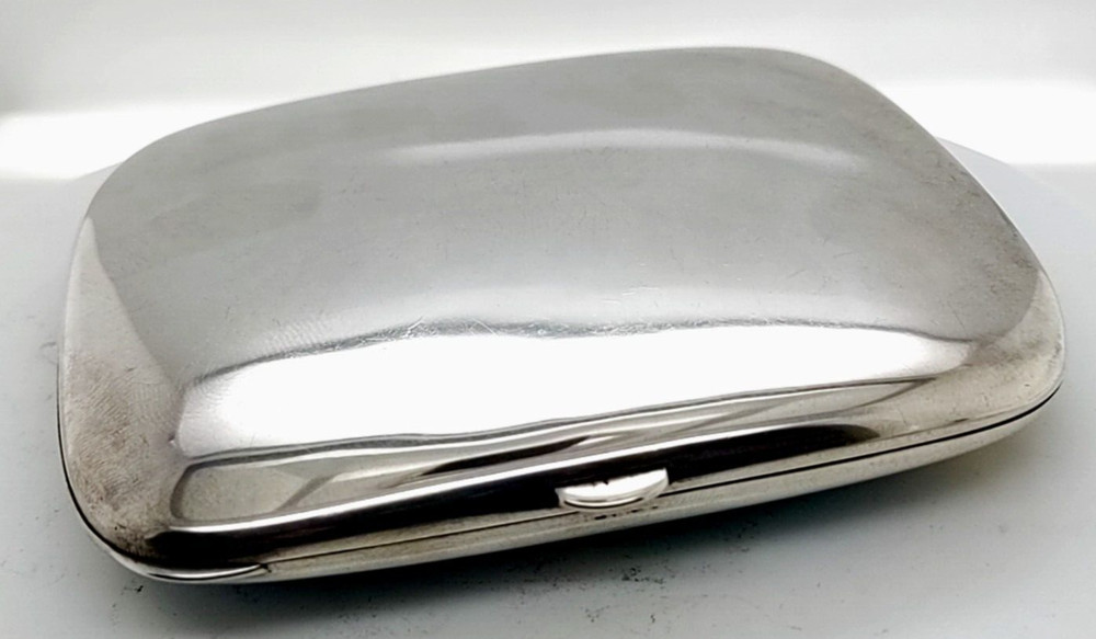 Charming Silver Cigarette Case with Fine Enamelled Scene