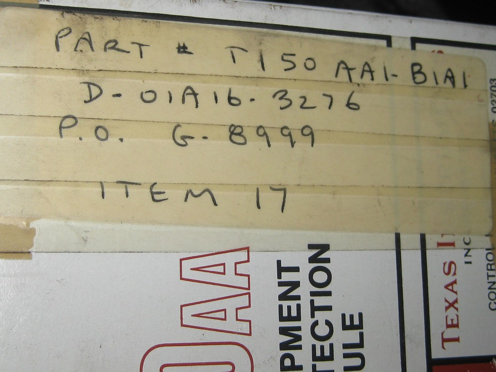 TEXAS INSTRUMENTS MODULE PROTECTOR PART # T150AA1-B1A1