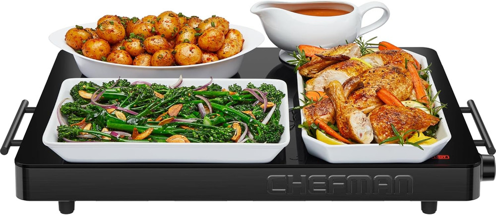 Electric Warming Tray with Adjustable Temperature Control, Perfect for Buffets,