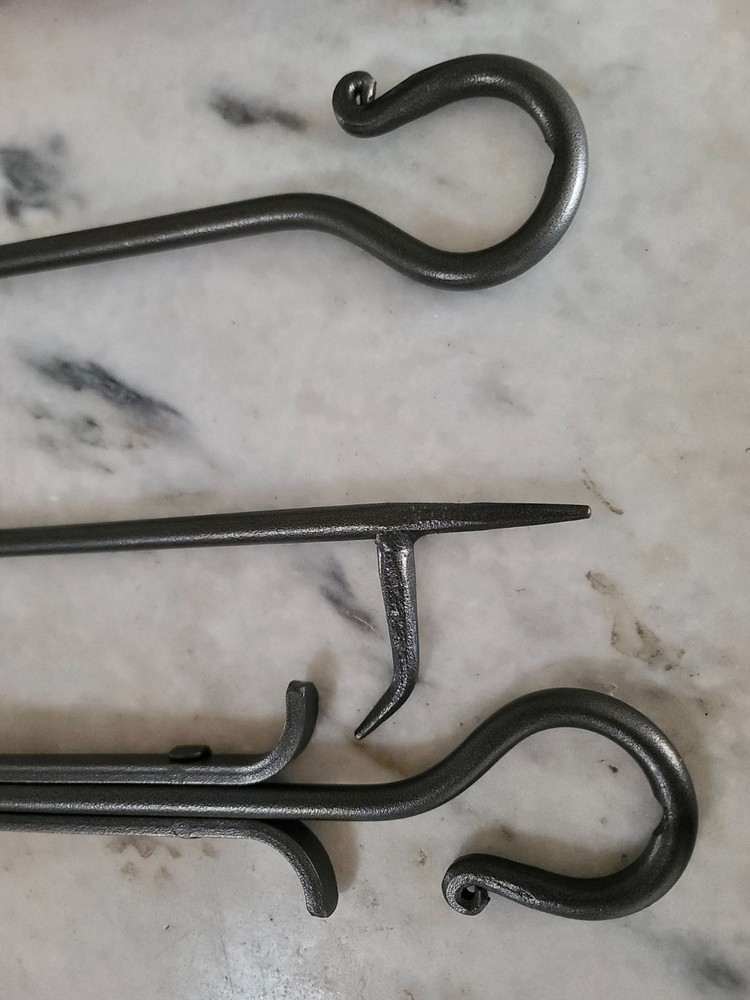 Cast Iron Fireplace Tools Set Fire Pit Accessories Durable 4 Piece New Study