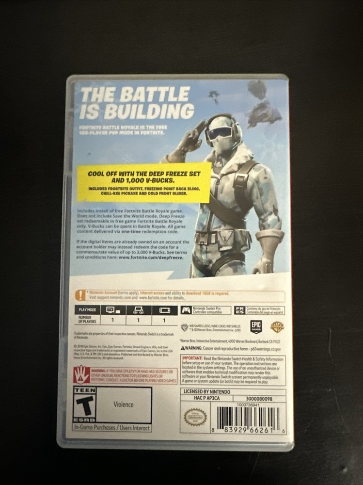 Fortnite Deep Freeze Bundle CASE ONLY