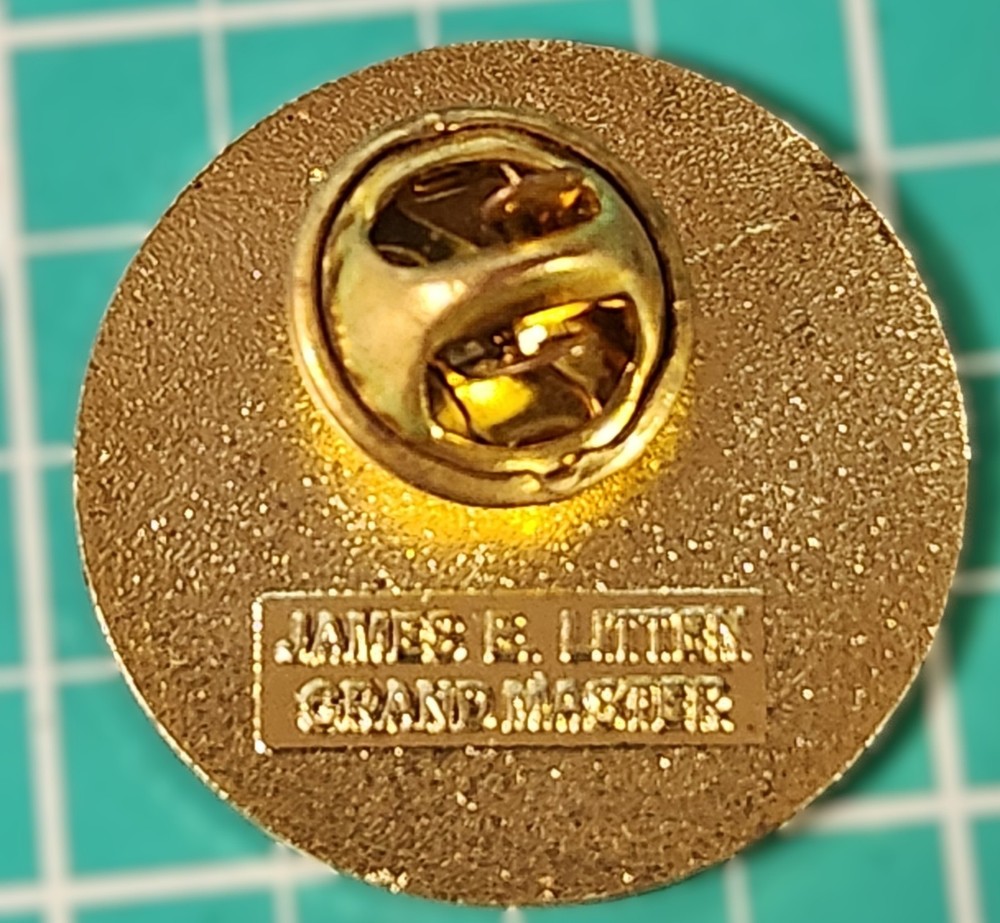 Virginia Freemasonry Setting a Good Example James E. Litten Lapel Pin 2016 1"