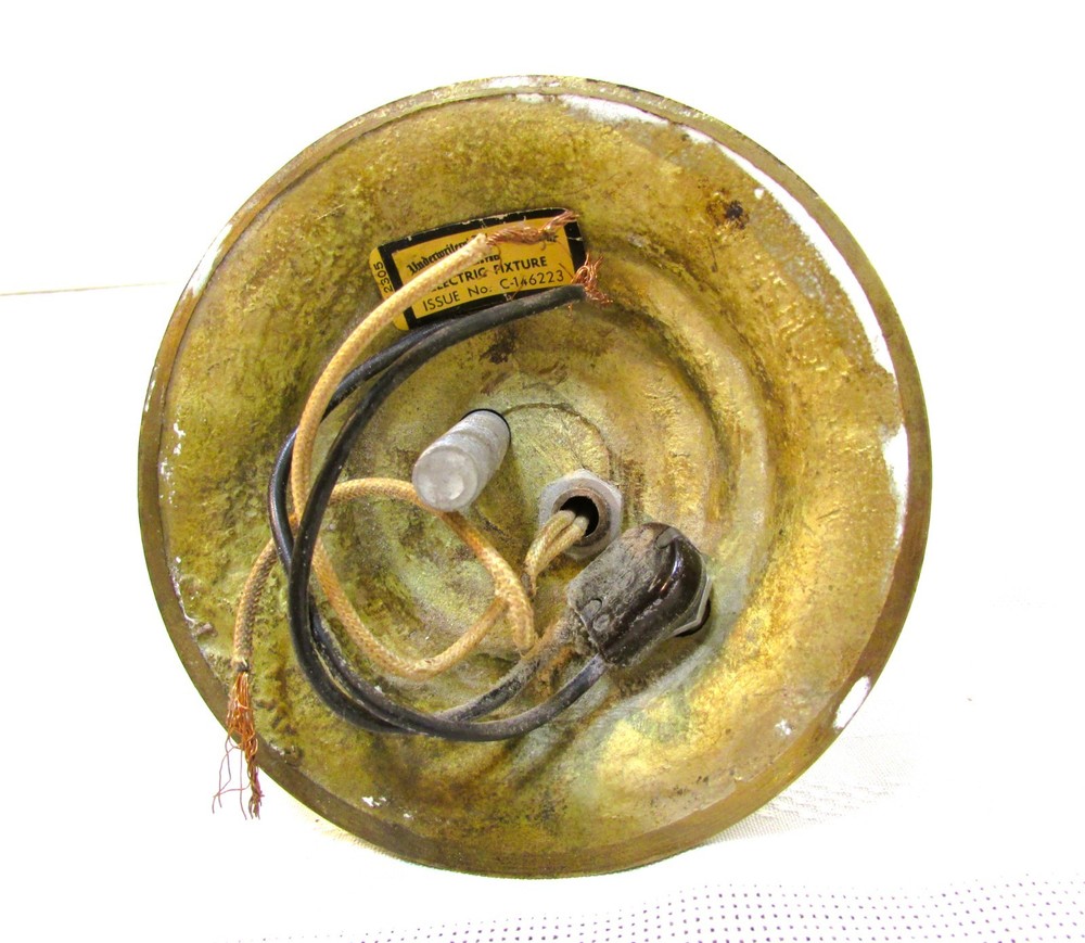 ANTIQUE/VINTAGE SOLID BRASS HARD WIRED WALL SCONCE with GLOBE & PUSH BUTTON