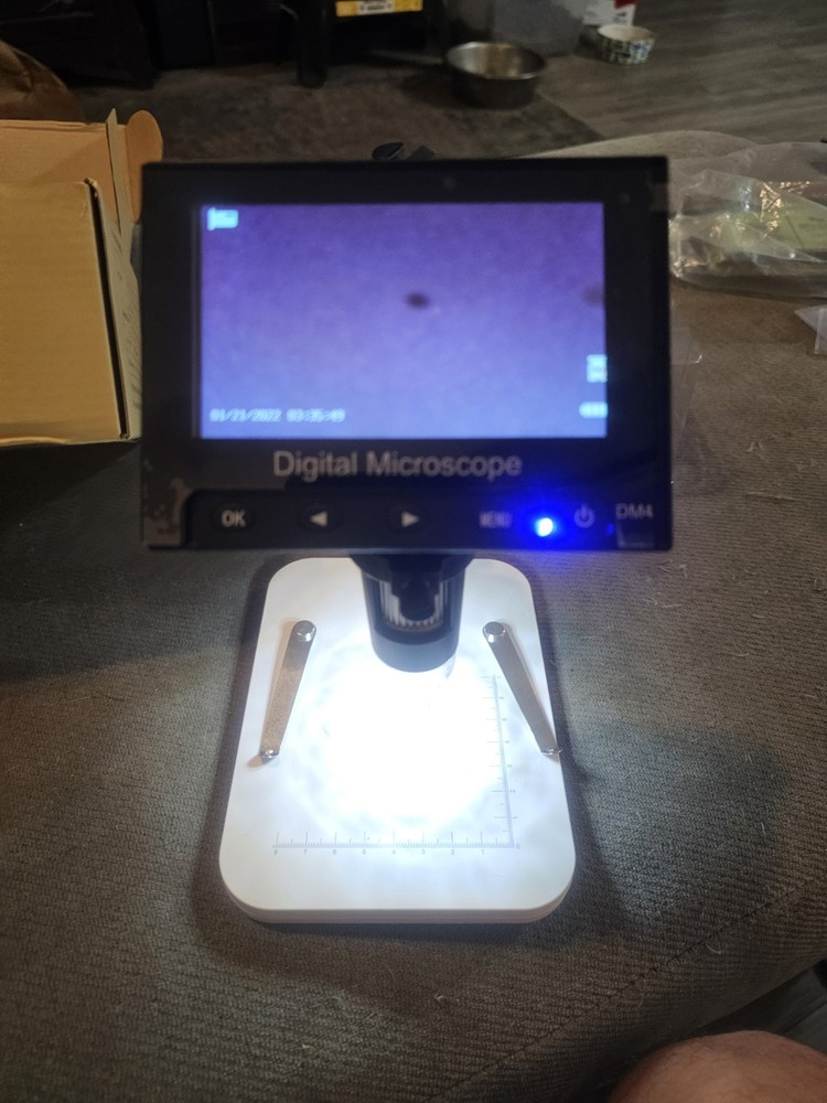New 4.1" Digital Microscope With Adjustable Led Lights 10x-1000x Manification
