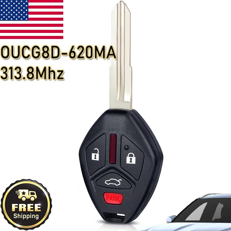 Remote Key Fob 4 Button OUCG8D-620M-A for 2007 - 2012 Mitsubishi Galant Eclipse