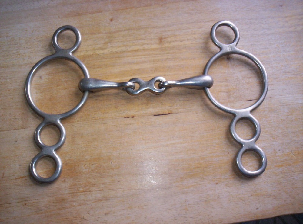 Used 3 Ring Elevator Bit French Link Snaffle 5" Mouth Maker Mark P or B ?????