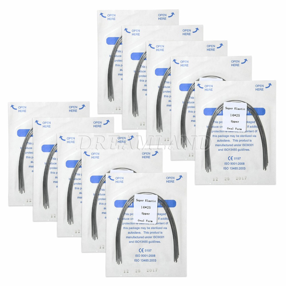 10 pack/100pcs Dent Rectangular Niti Arch Wire Ortho Super Elastic Oval/Ovoid