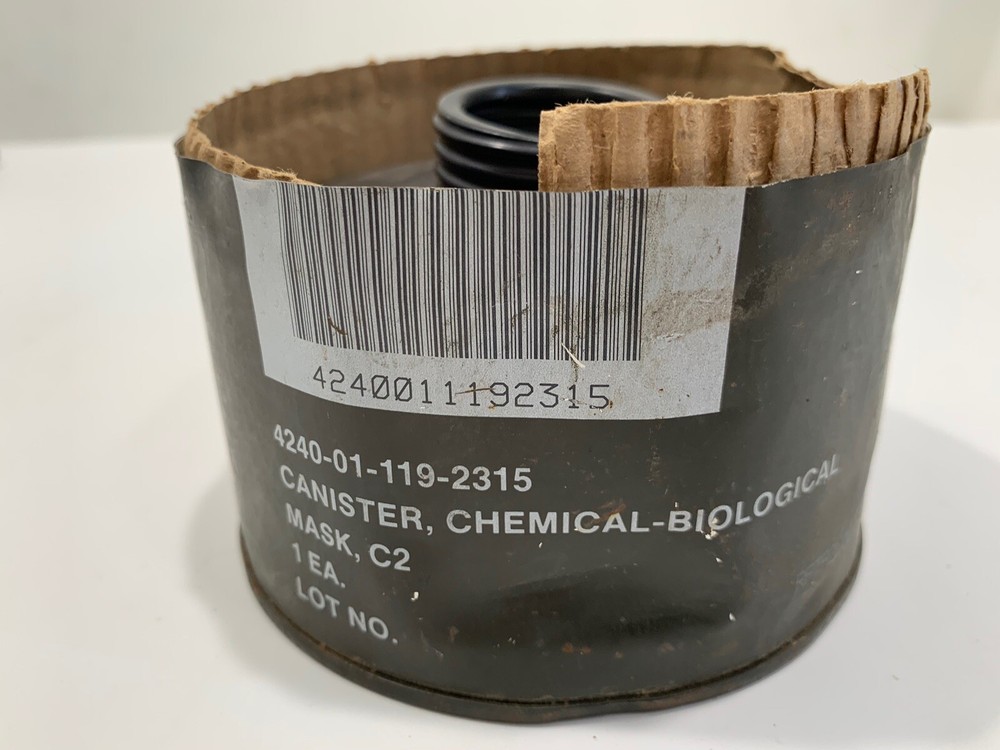 OPENED CANISTER CHEMICAL BIOLOGICAL MASK FILTER C2