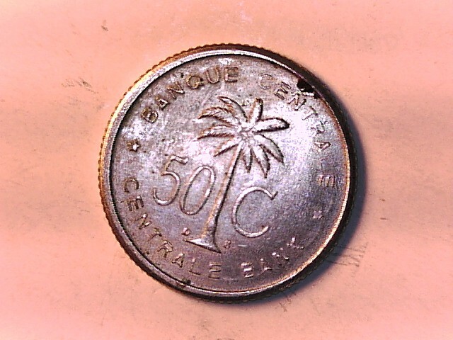BELGIAN CONGO 1954 Fifty centimes Uncirculated.