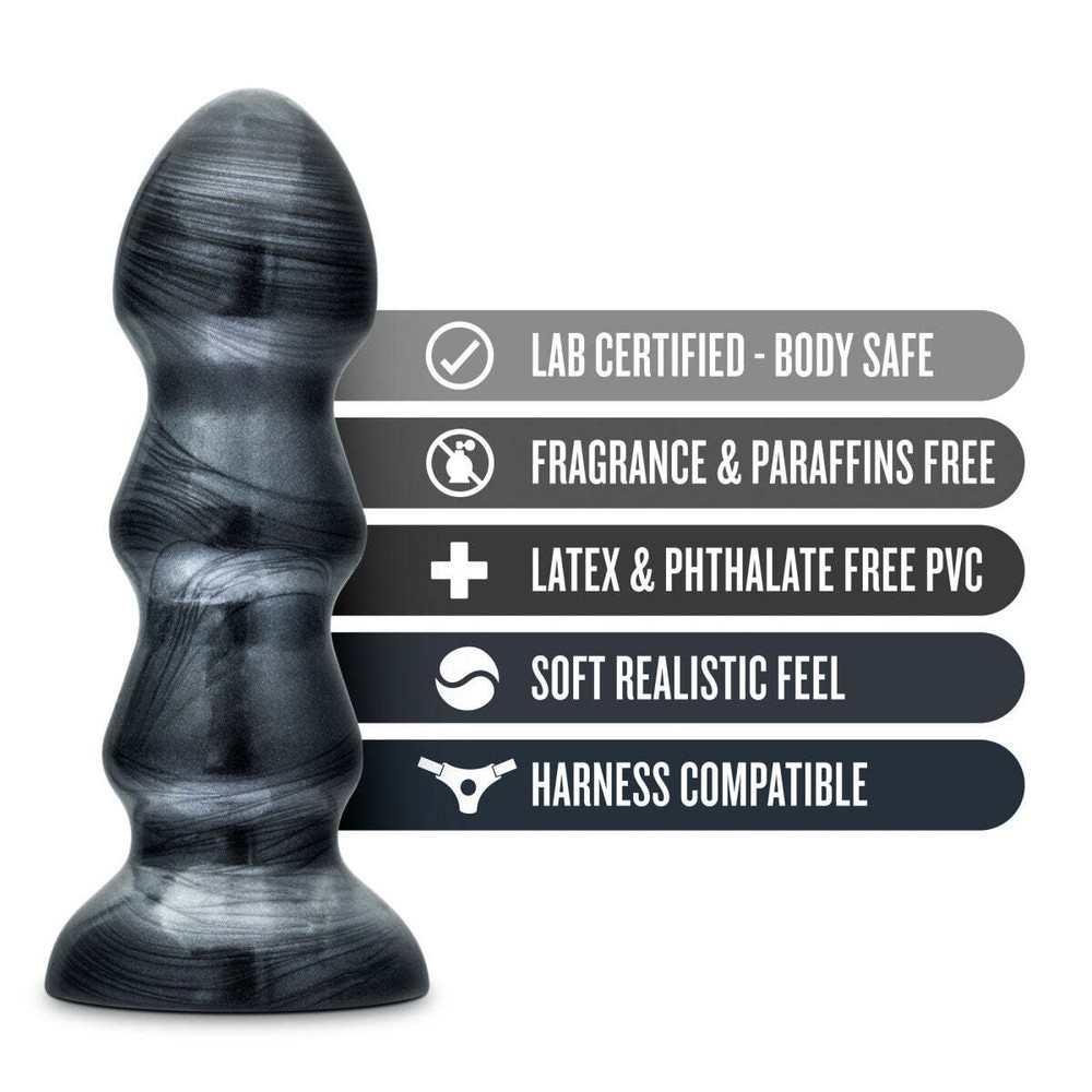 Blush Jet 7"Long Triple Ridge Buttplug-Prostate Stimulating-Suction Cup Base