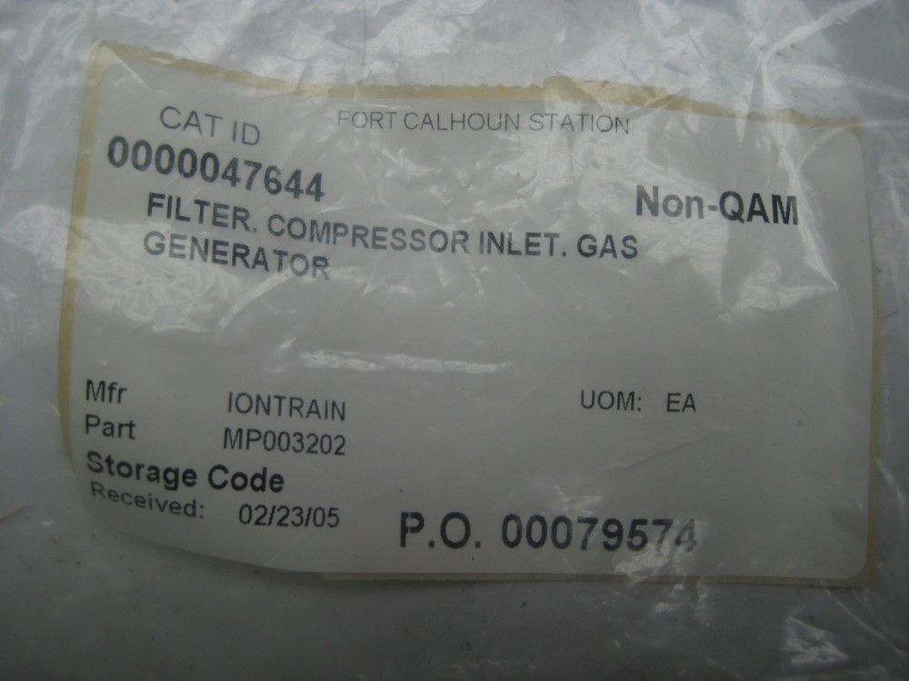 ION TRAIN MP003202 FILTER COMPRESSOR INLET NSNP