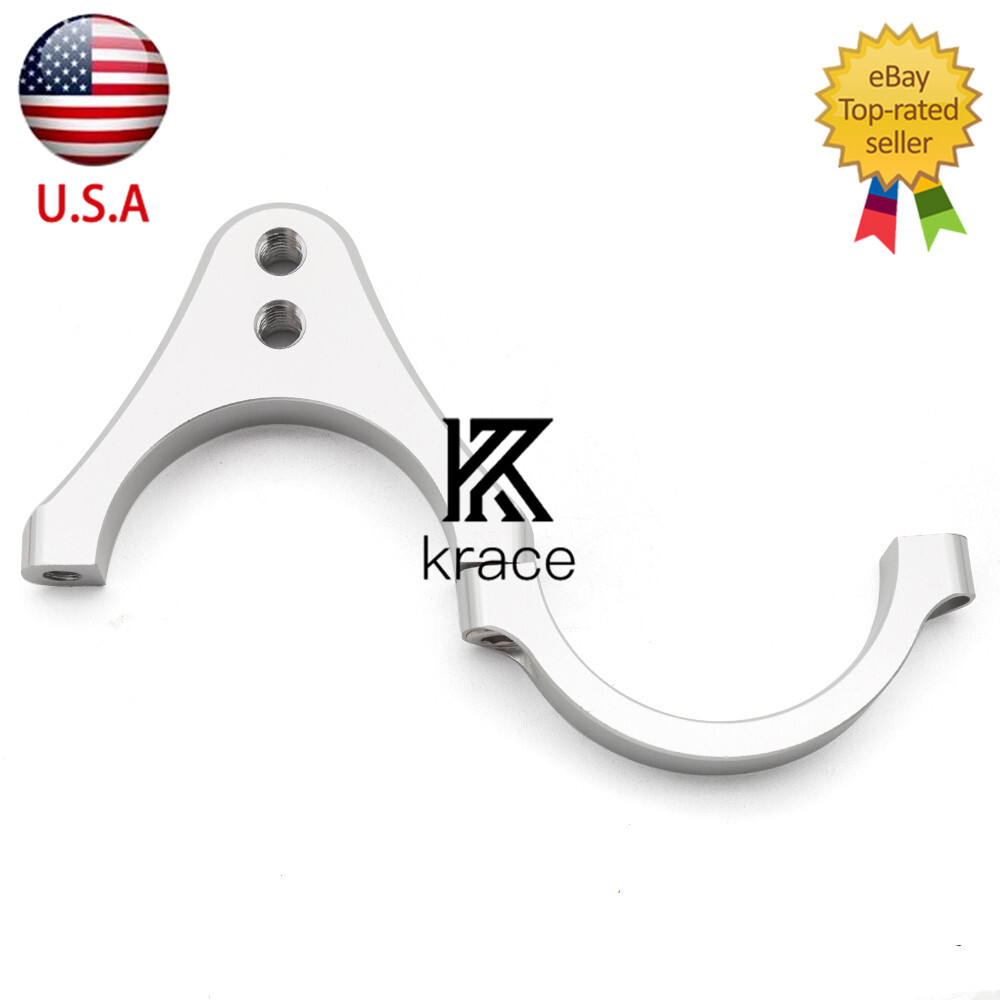 Silver 39mm Universal Motor CNC Steering Damper Fork Frame Mount Clamp Bracket