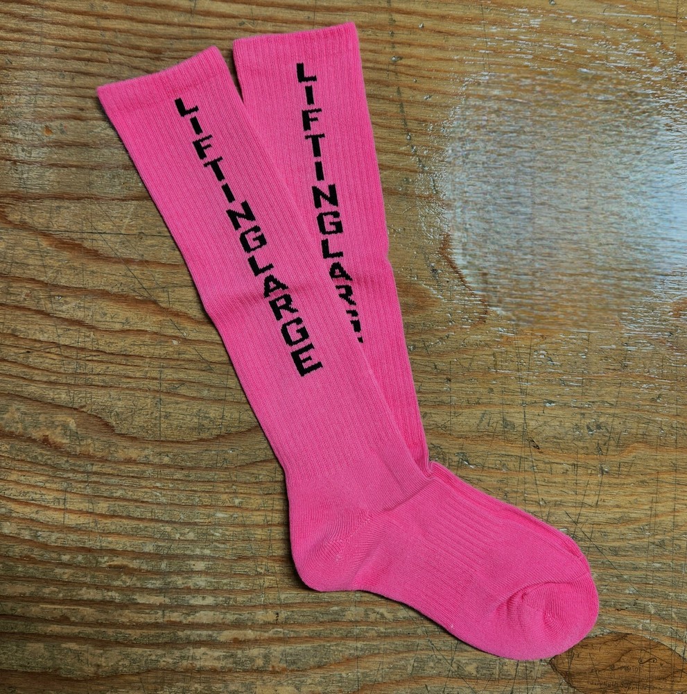 Pink High Performance Knee High Deadlift Socks