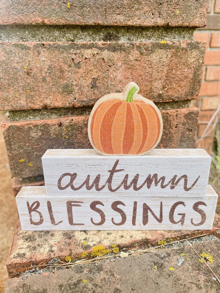 Autumn Blessings Pumpkin Stackers 3 Pc Set