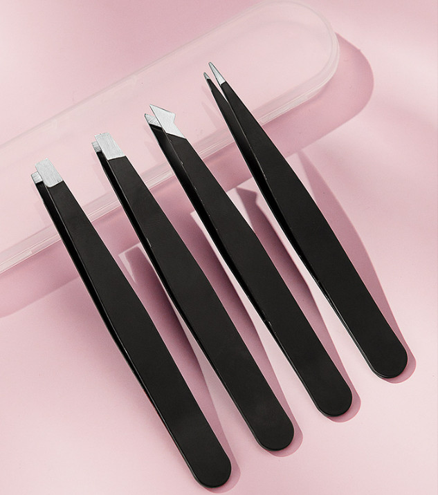 Eyebrow Tweezers Eyebrow Clip 4Piece Hair Beauty Pluckers Stainless Steel