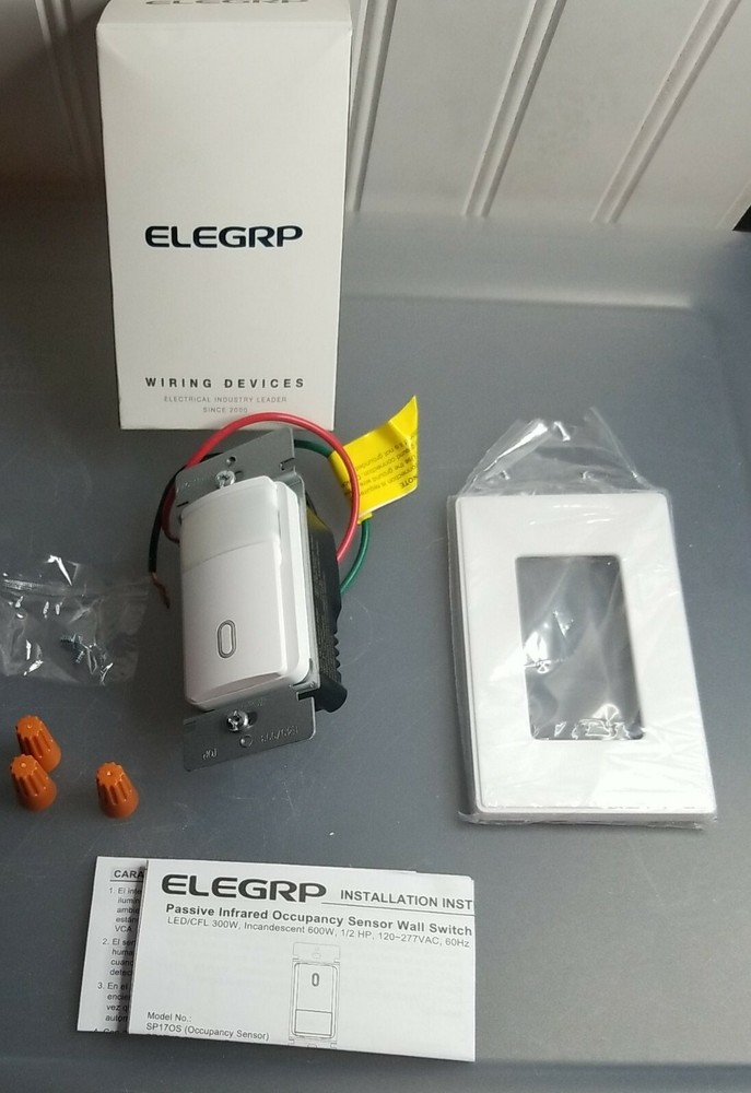 ELEGRP Occupancy Motion Sensor Light Switch, PIR Infrared Motion Activated Wall