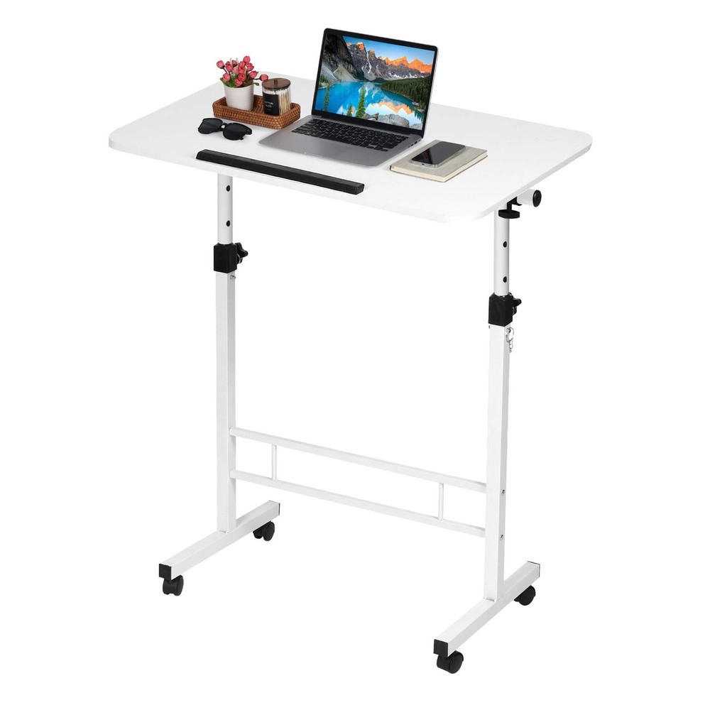 Small Standing Desk Adjustable Height,Rolling Computer Desk,Mobile Standing D...