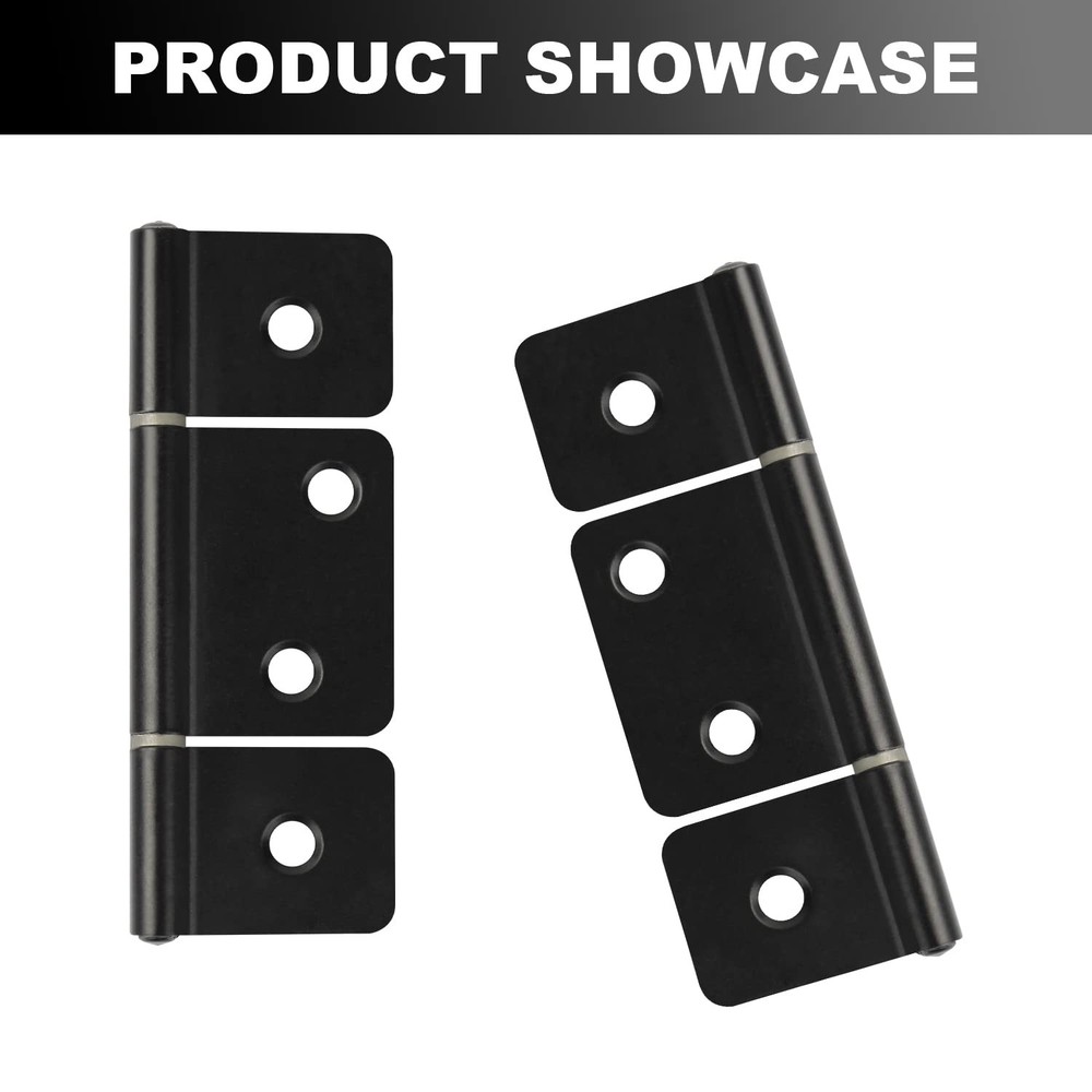 Three Leaf Non Mortised Hinge Bifold Door Butt Cabinet Black 2 Pack Screws