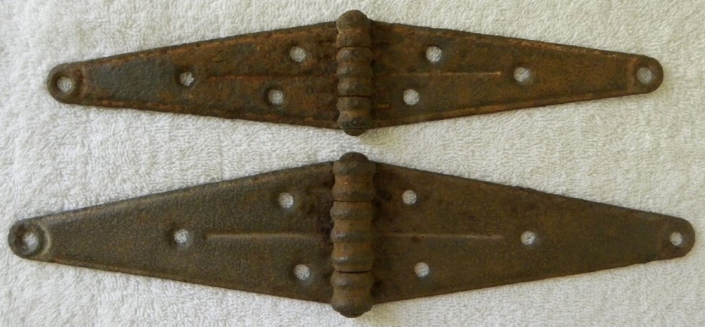 2 Old Early Barn, Shed, Cabin Door, Different Size Strap-Hinges
