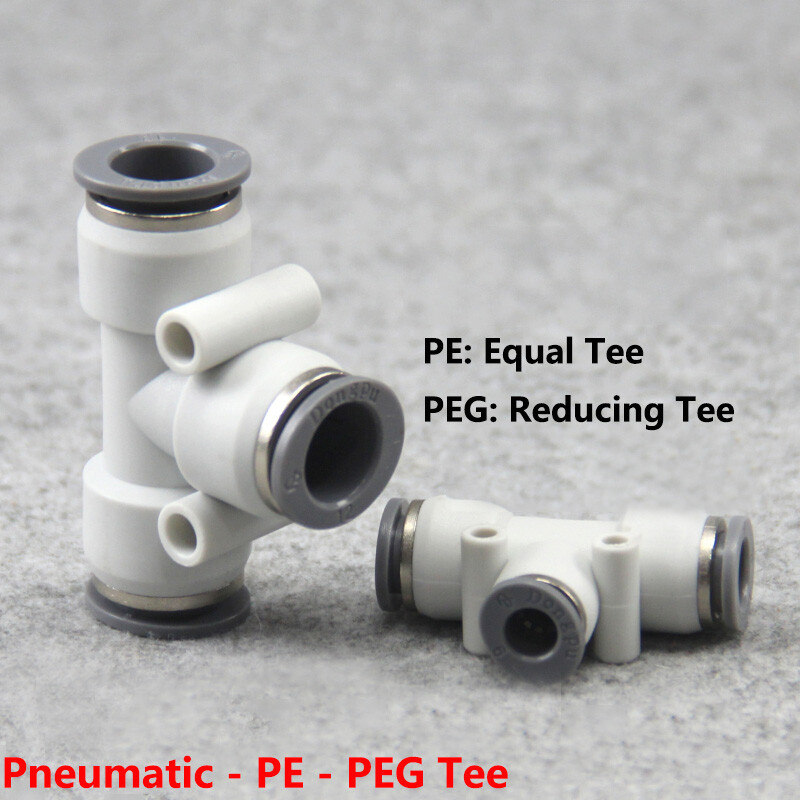 Push Fit Tees Metric Push In Quick Fitting Tee Air PE Equal Tee/PEG Reducing Tee