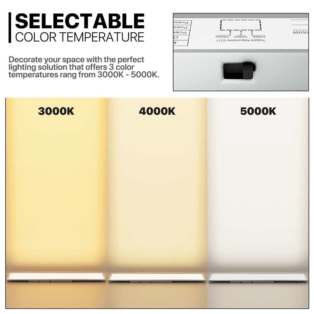 6 Pcs 1x4 LED Flat Panel Recessed Light 4000LM 5000K Dimmable Drop Ceiling Light