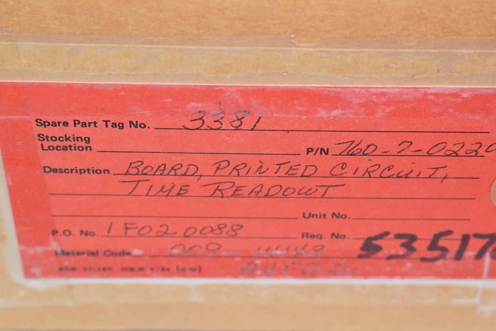 NEW Tenor 760-7-0020 Board, Printed Circuit PCB Time Readout