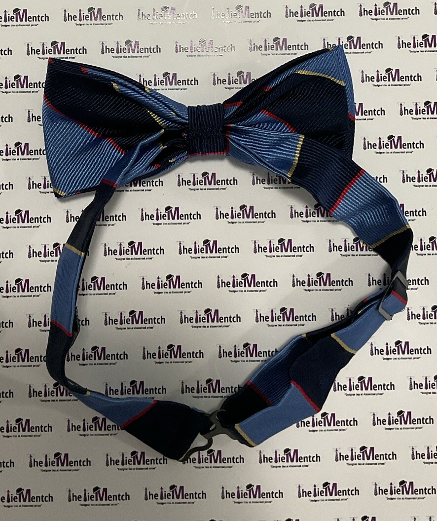 BROOKS BROTHERS Boys Blue Multicolor “Red Fleece” Bow Tie Silk (New-Minor Flaws)