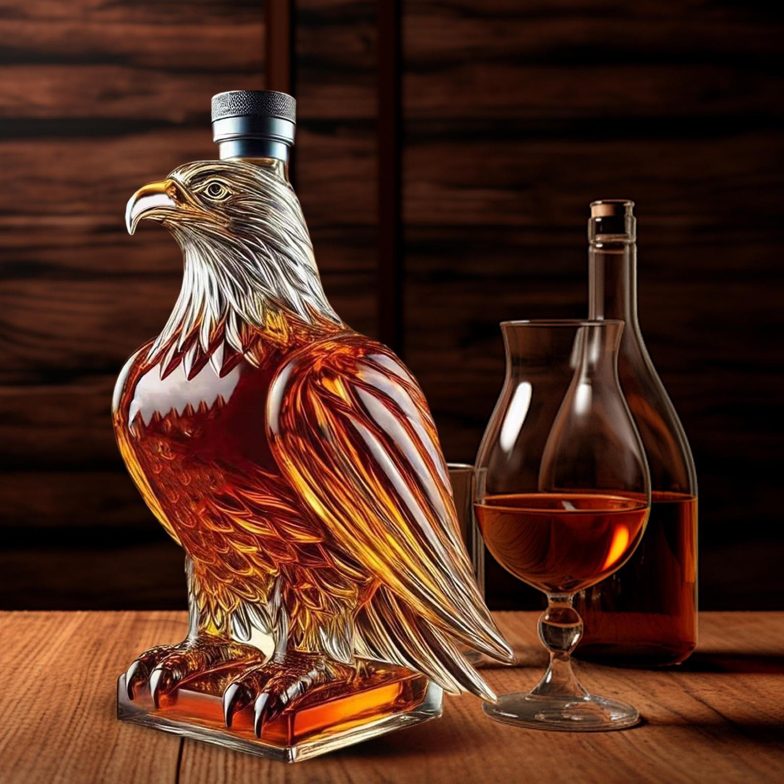 Unique Eagle Whiskey Glass Decanter Bottle Exquisite Decor Gifts For Men Dad NEW