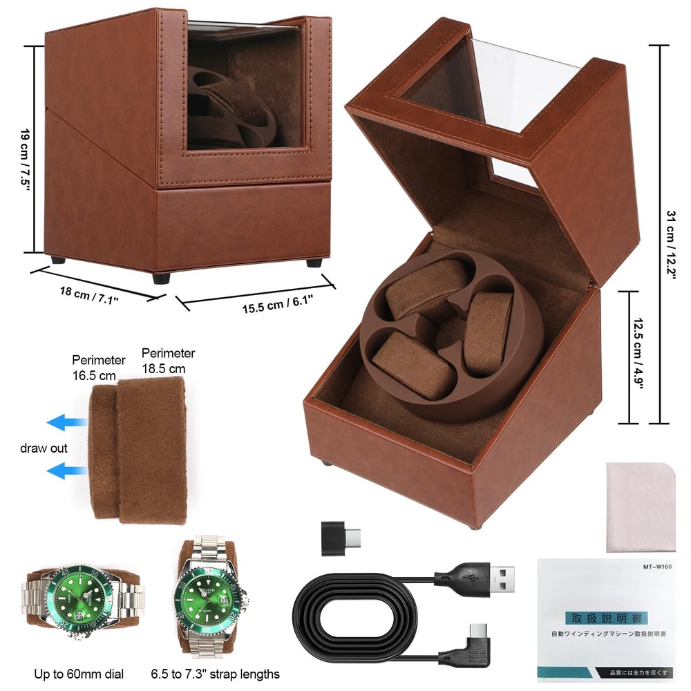 Keep Your Automatic Watch Running - 4 Mode Rotating Winder with LED