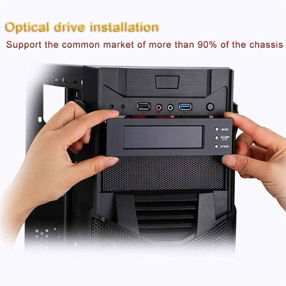 5.25 Inch PC Computer Front Panel LCD 3 Fans Speed Temperature Sensor Controller