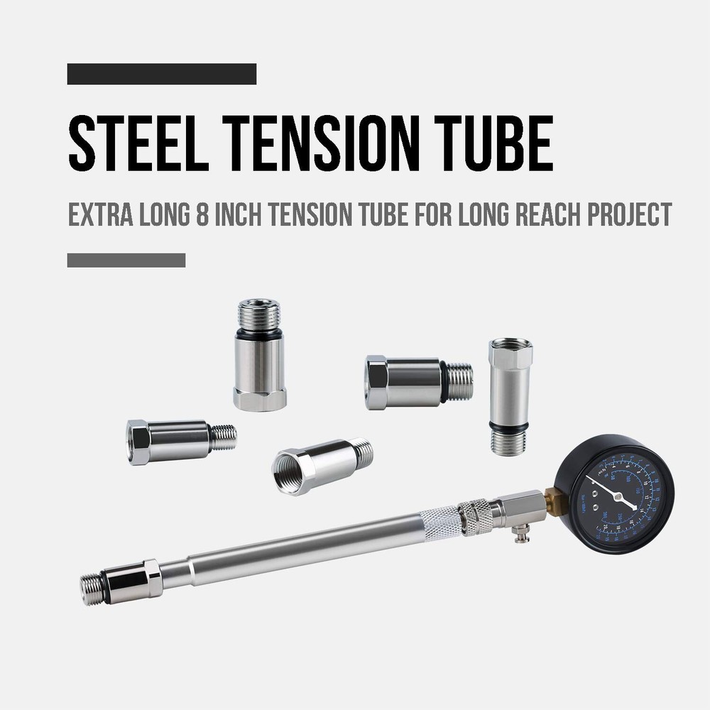 Universal 10-in-1 Engine Compression Tester - Gasoline Cylinder Pressure Kit