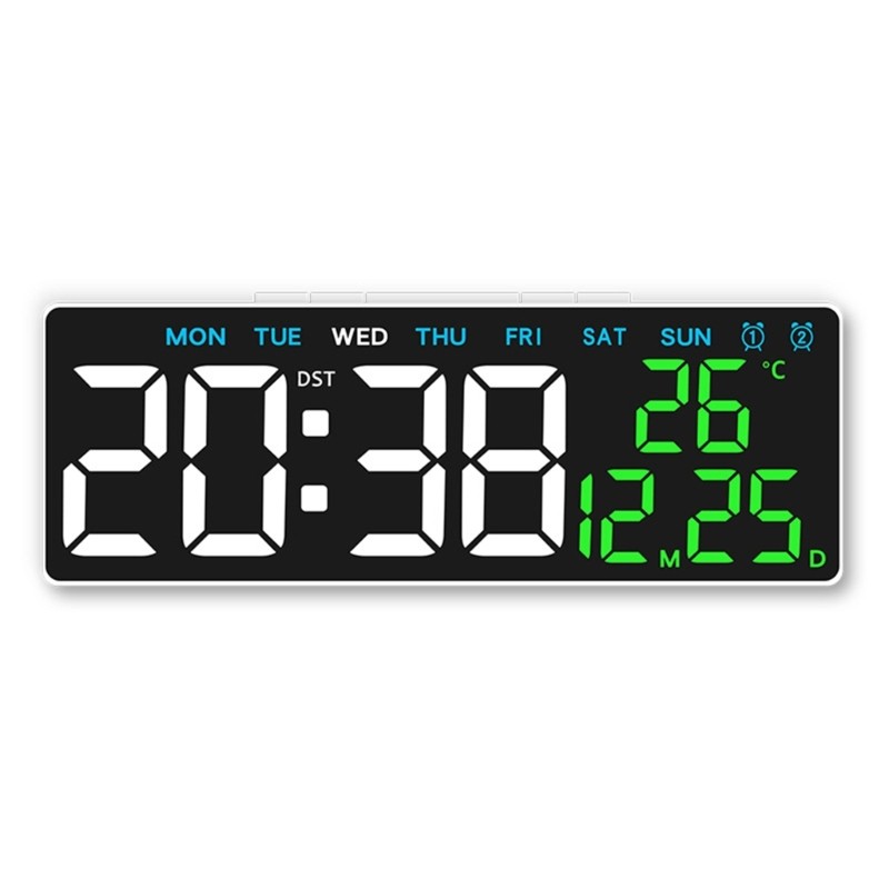 LED Digital Desk Clock with Temperature Date Display for Students and