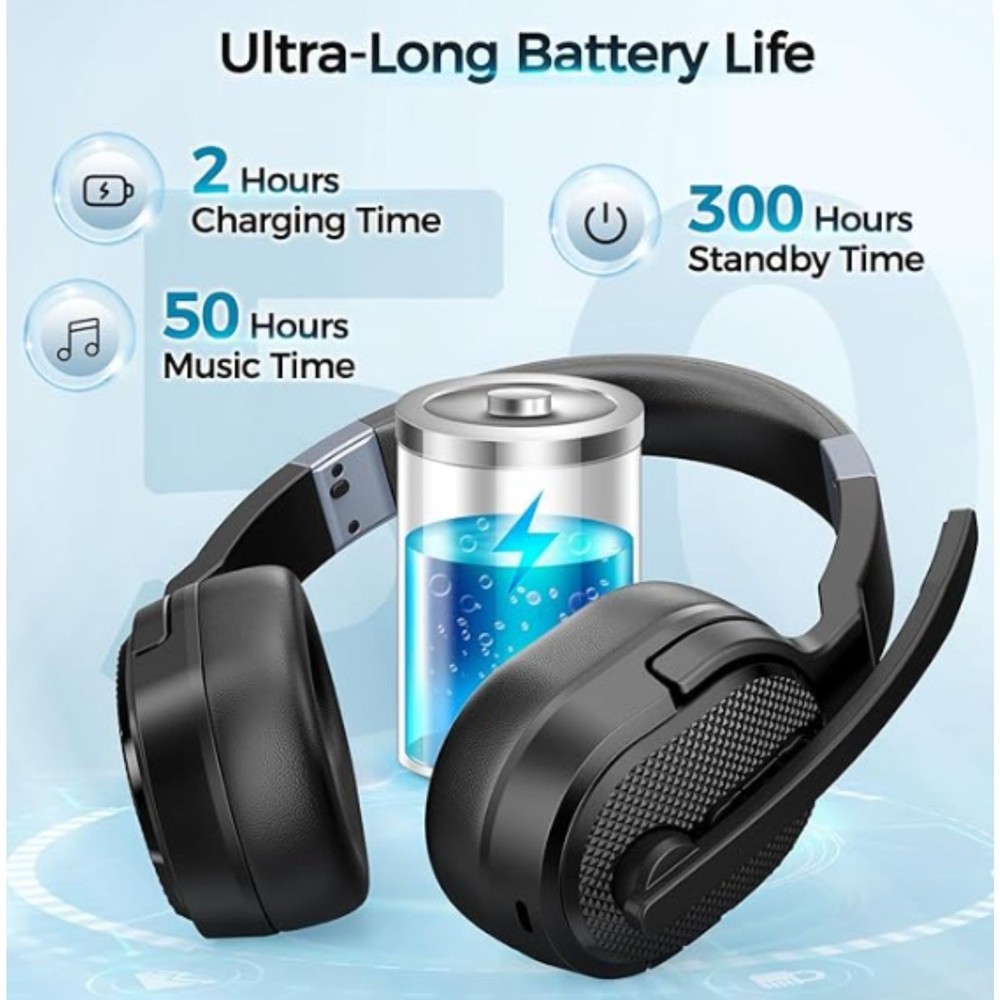 NEW – Wireless Bluetooth Headset Model GE654A – Over-Ear with Microphone – Black