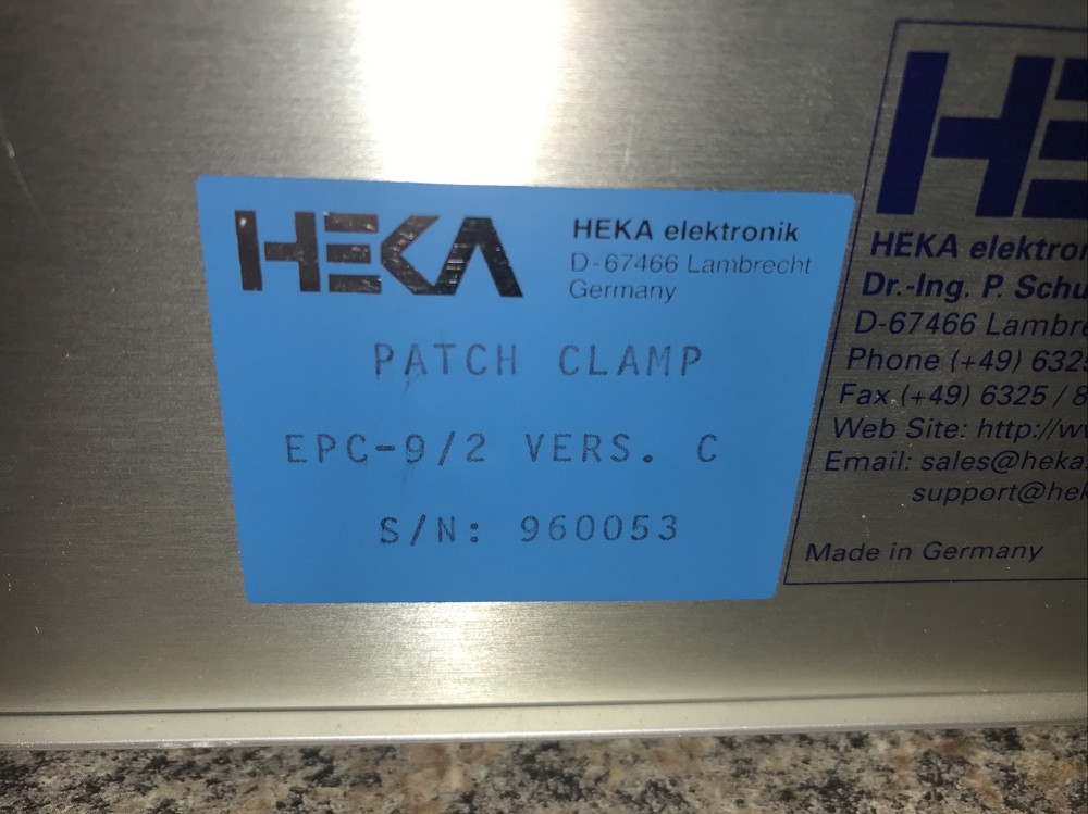 HEKA EPC 9/2 DOUBLE PATCH CLAMP W/ EPC 9 PATCHCLAMP VERS.C