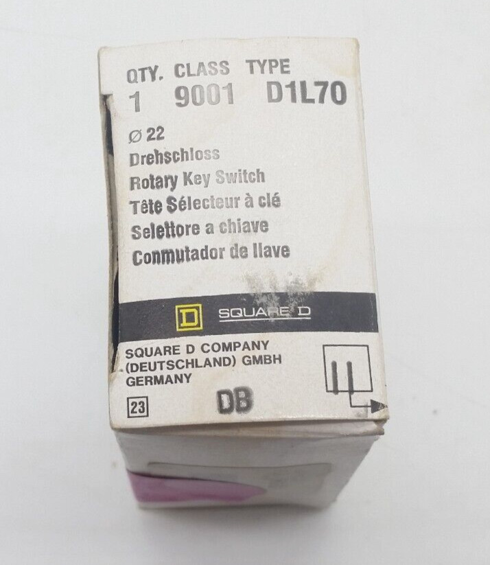 Square D 9001-D1L70 Rotary Key Switch