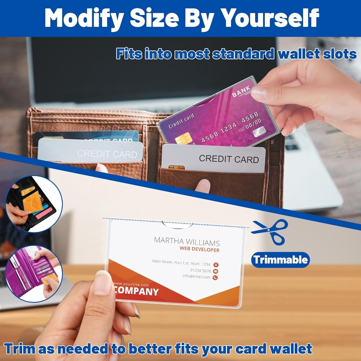 6 Pack Social Security Card Protector Sleeves/New Medicare Card Protector Sleeve