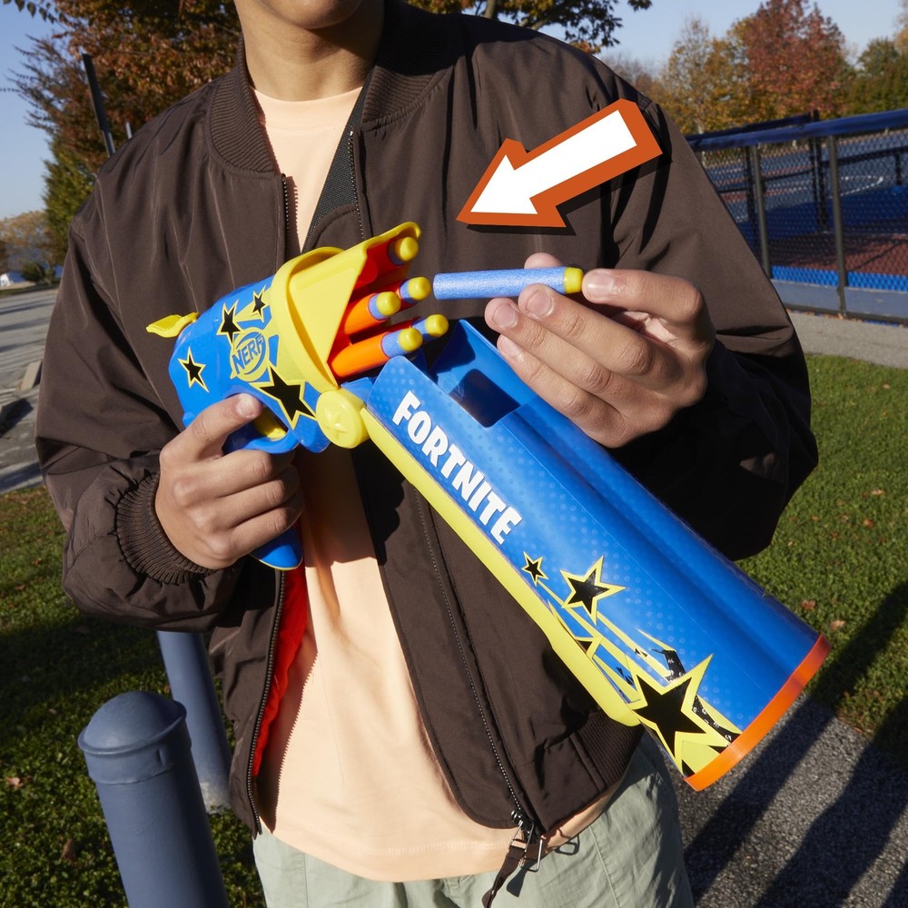 Nerf Fortnite Half Tone Hero Blaster, Bonus Code to Unlock Medium, Multicolor