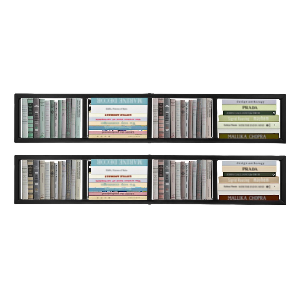 2 Pack Wall Mount CD DVD Floating Shelf Rack - Space-Saving Media Organizer