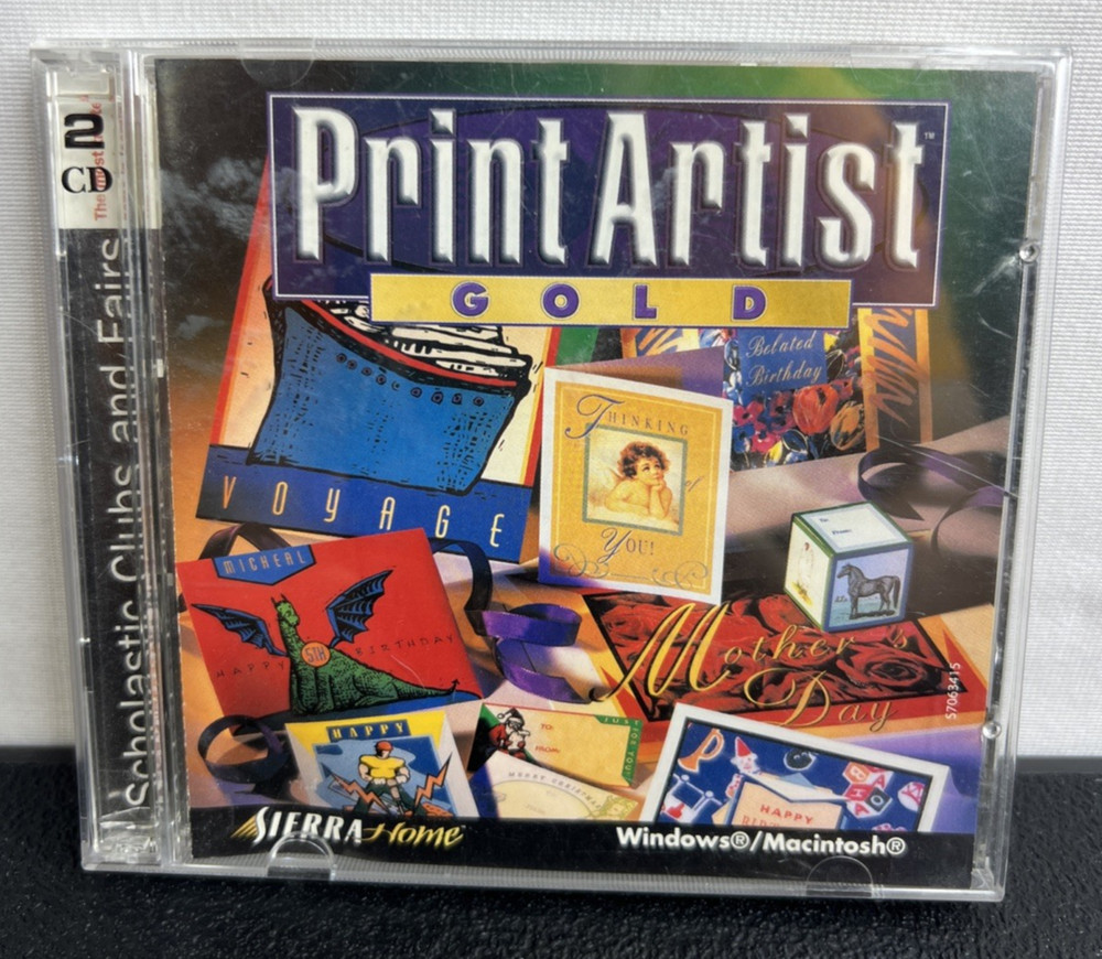 Vintage Print Artist 4.0 Gold Windows/Mac Computer Software 2CD