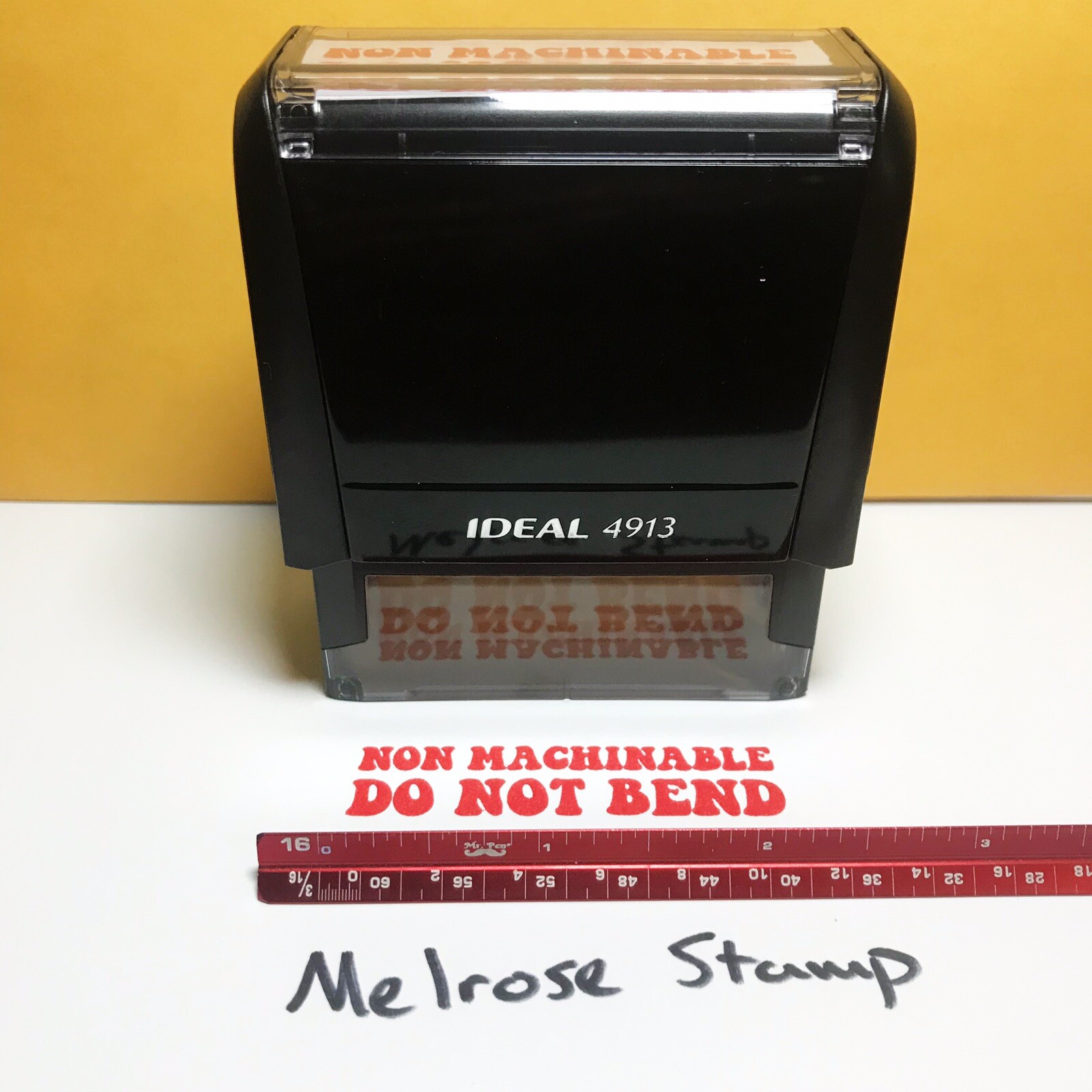 Non Machinable Do Not Bend Rubber Stamp Red Ink Self Inking Ideal 4913
