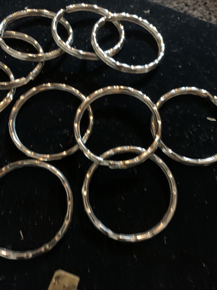 12 Silver Plated Split Rings Key Rings Large