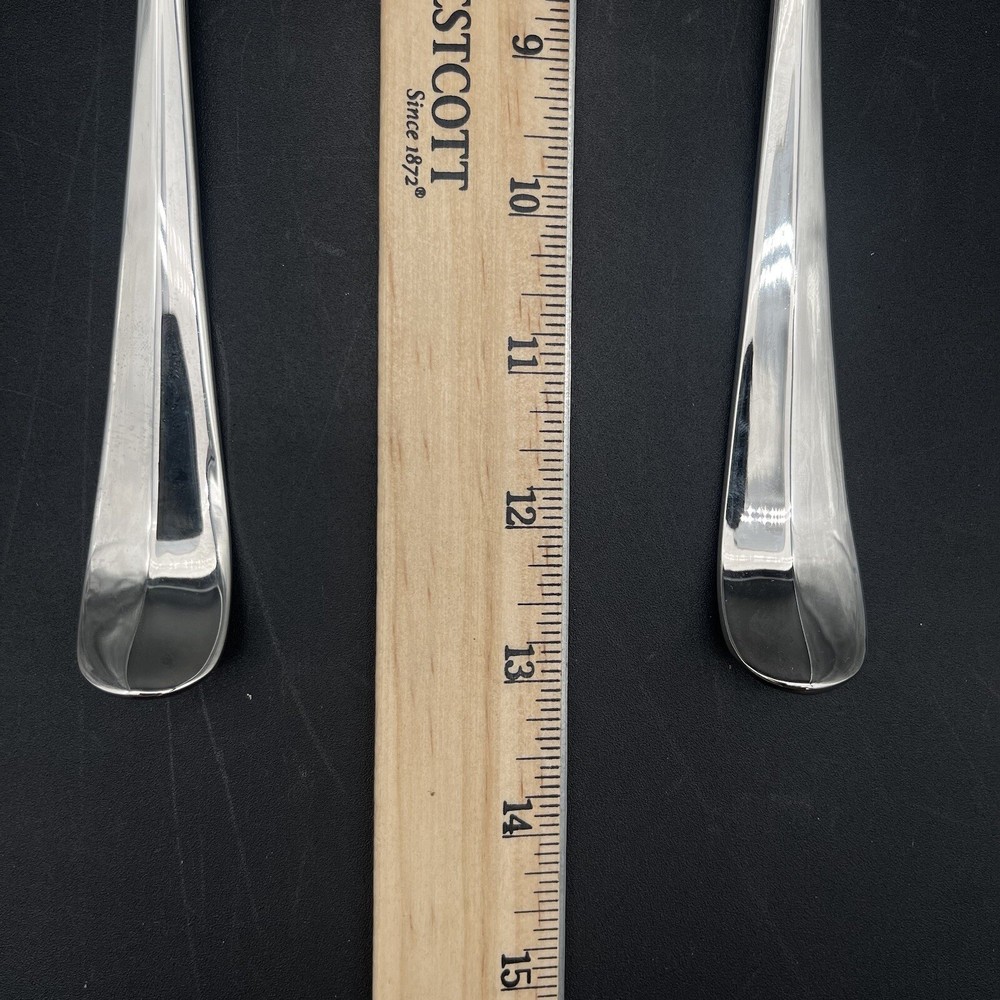 Towle Silverplate Rattail Serving Spoon and Fork 13" with Box and Tags - EUC