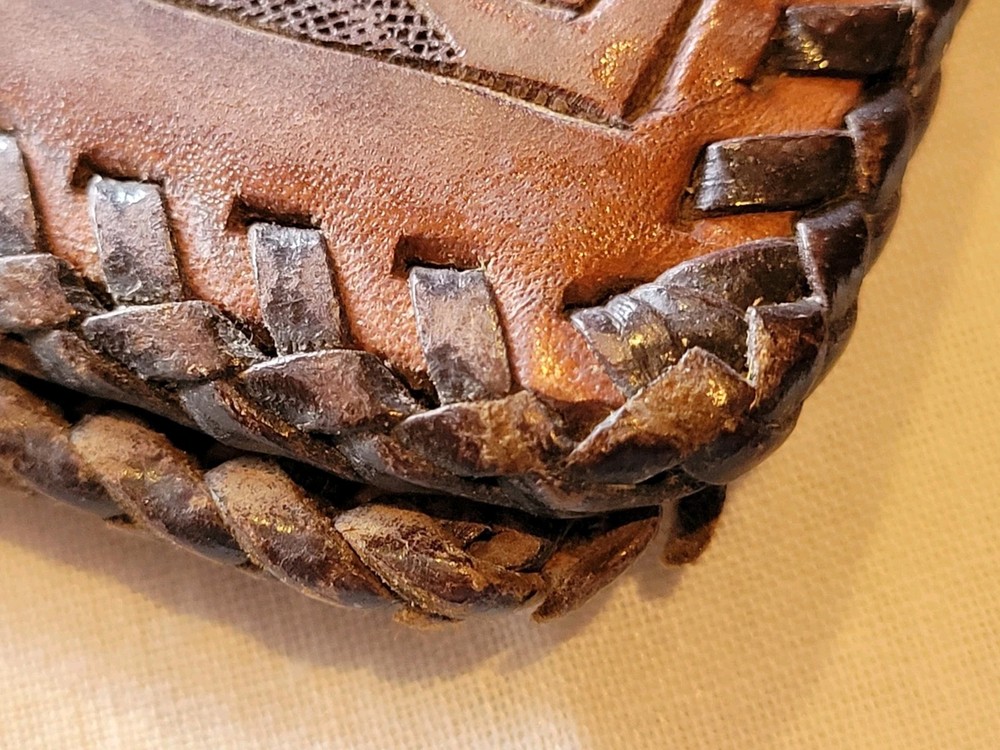 Leather Worker Project Tooled Wallet Leaf & Floral Design Needs Love READ
