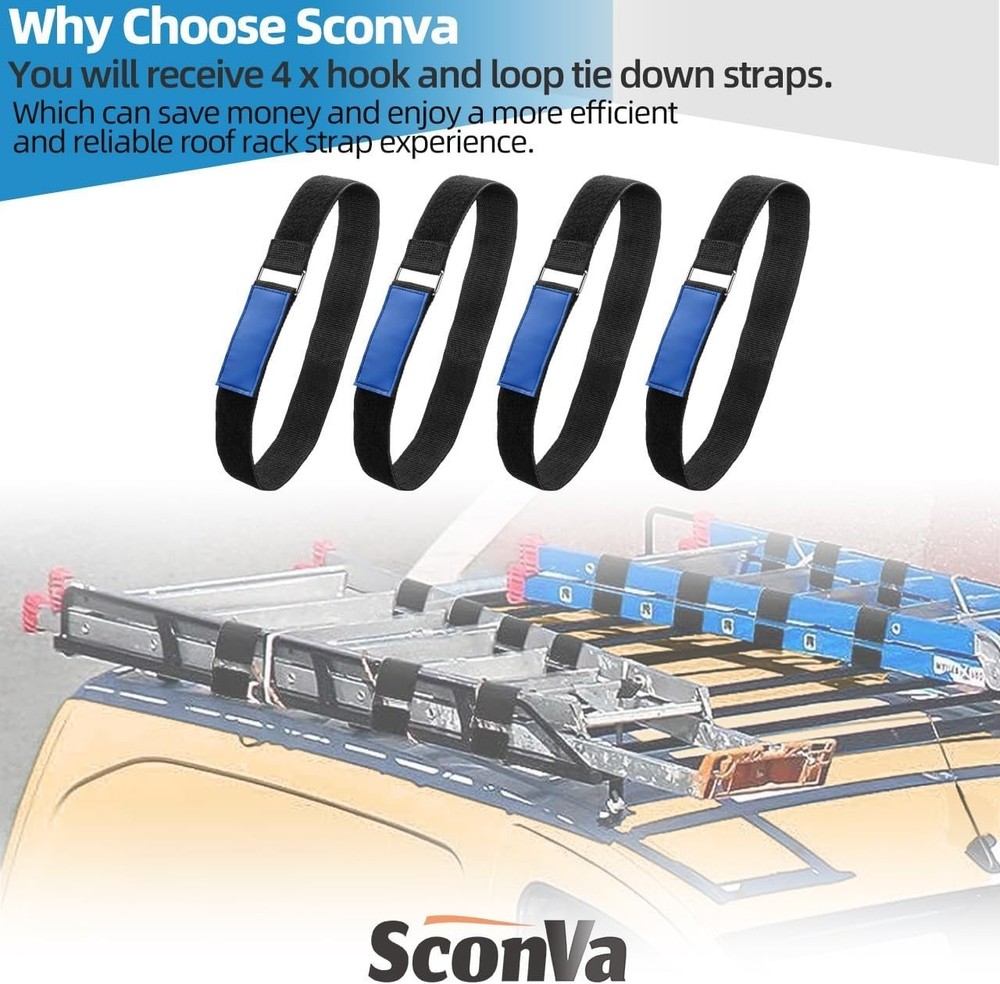 High-Strength Adjustable Ladder Straps, 4-Pack 33''x2'' with Hook & Loop Closure