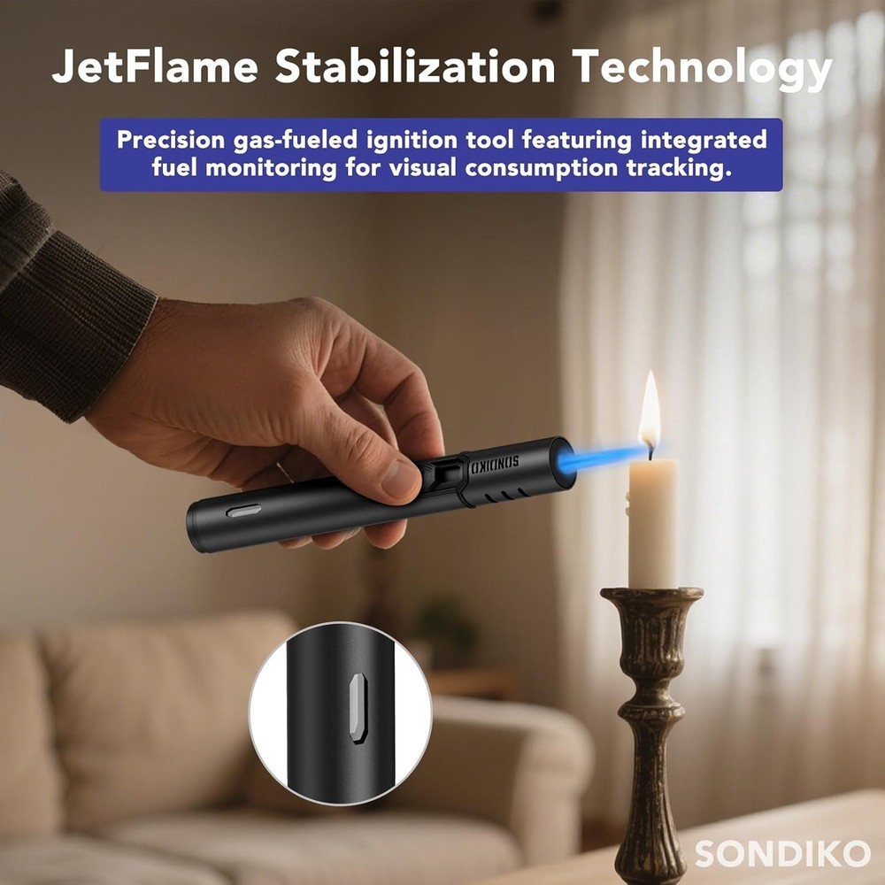 Torch Lighters, Refillable Butane Lighter with Adjustable Jet Flame, Metal Sh...