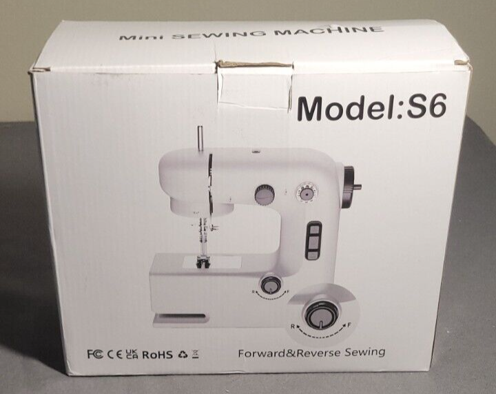 Mini Sewing Machine for Beginners, Two Speed Adjustment with Lights, Foot Pedals