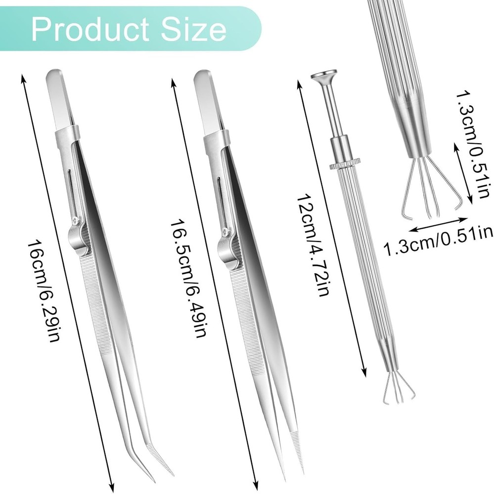 Ultimate Precision Stainless Steel Tweezers Set for Jewelry & Tiny Objects