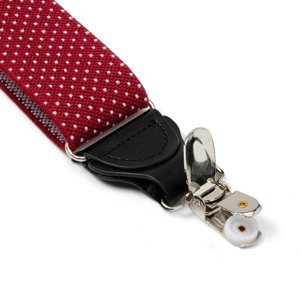 Maroon Dot Convertible Suspenders