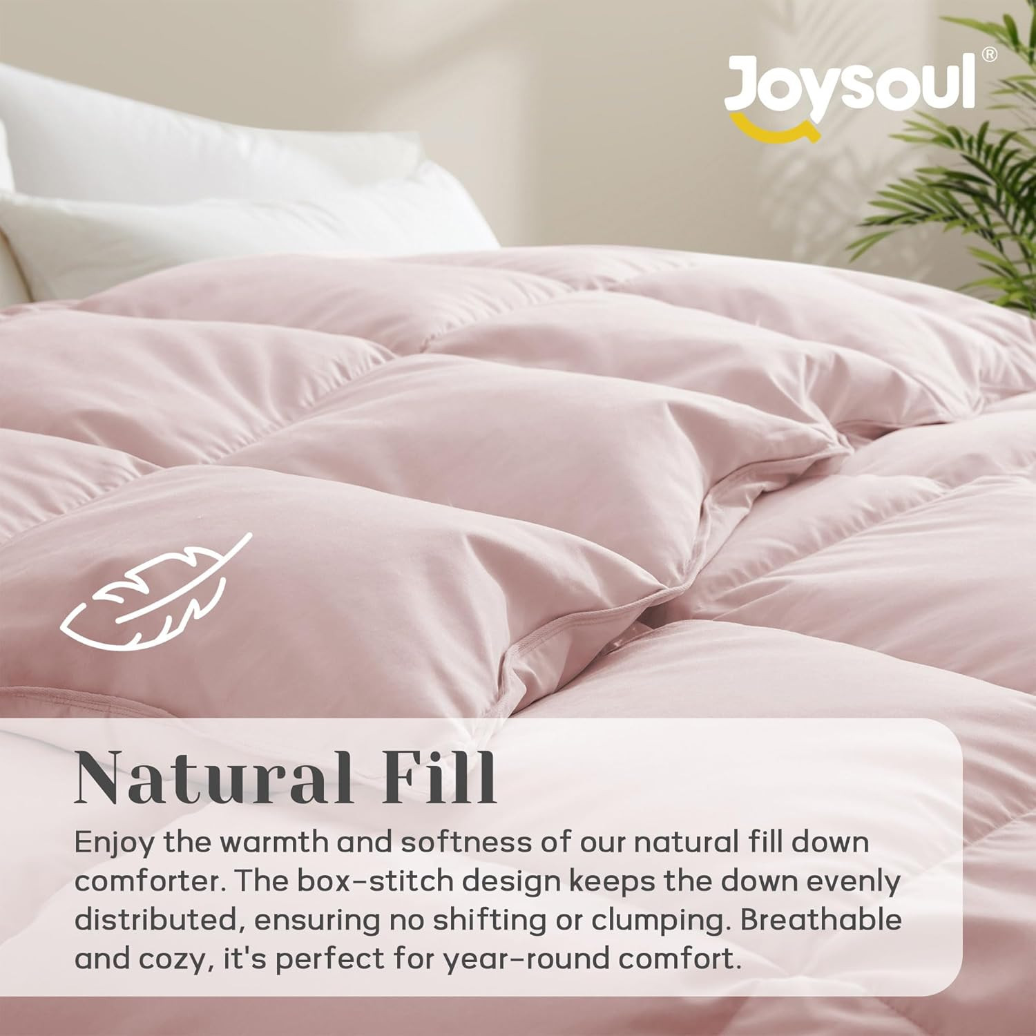 Queen Size down Comforter - All Season Ultra Soft Goose down & Feather Fiber Fil