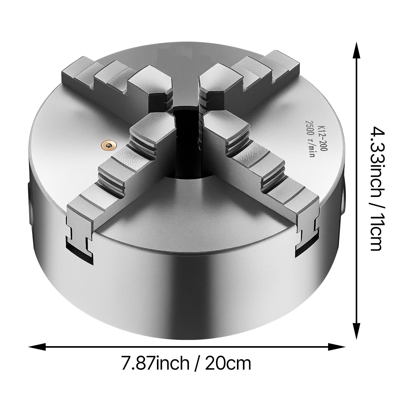 8 In 4-Jaw Self-Centering Lathe Chuck with 1 1/2 in-8 Backing Plate